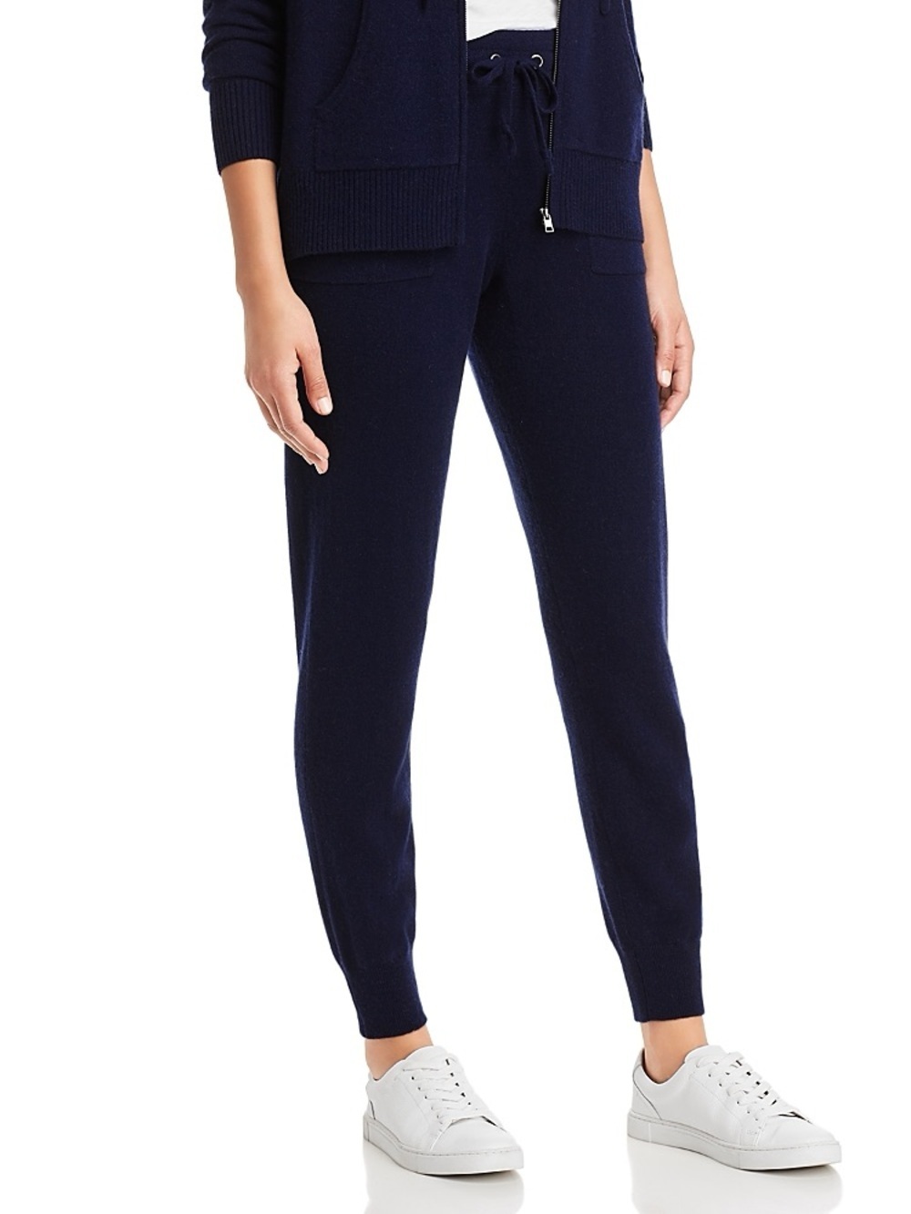 100% Cashmere C by Bloomingdale’s Jogger Pants Navy Blue XS Drawstring Luxury